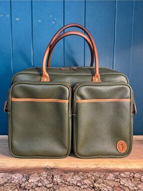 Vintage Trussardi Collezione Crespo Leather Travel Weekender Bag Italy